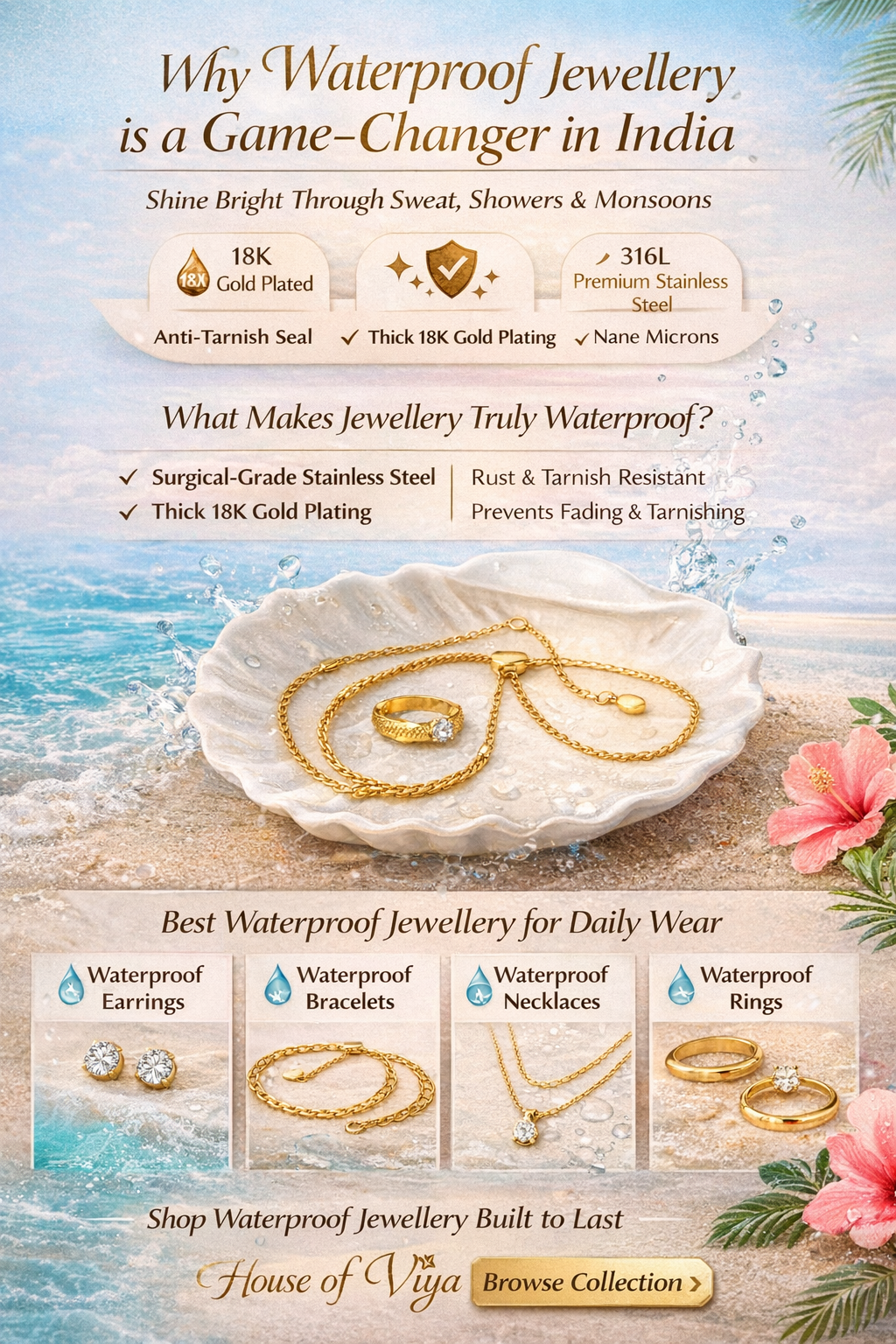 Best Waterproof Jewellery for Everyday Wear in India - House of Viya