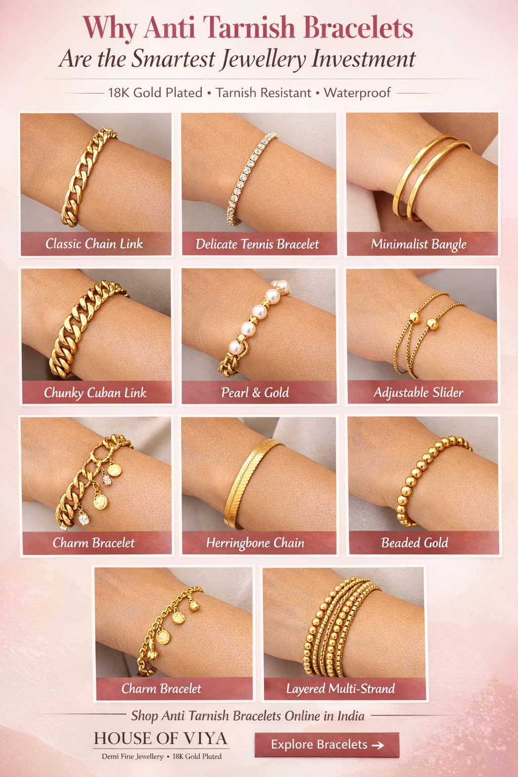 Top 10 Anti Tarnish Bracelets for Women in 2026 - House of Viya
