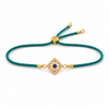 Rakhi Stone-Studded Diamond Square Geometric Motif Rakhi