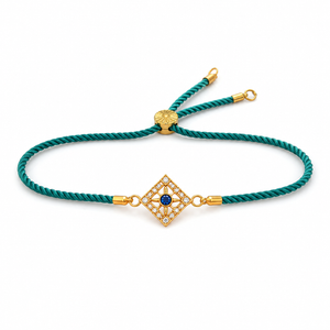 Rakhi Stone-Studded Diamond Square Geometric Motif Rakhi