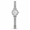 Watches Silver-Tone Round Dial Minimal Mesh Bracelet Watch for Women