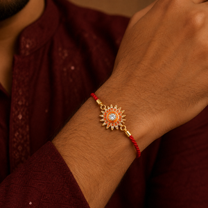 Rakhi Stone-Studded Sun Chakra Motif Design Rakhi