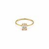 Anti tranish Gold plated Single Solatire Oval stone Rings for adults - 1PC