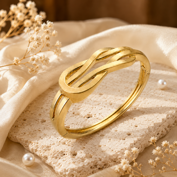 Kadas Gold-Tone Curved Broad Kada