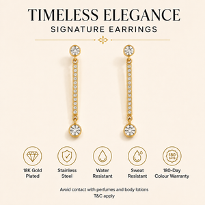 Earrings Gold-Tone Shield Crest Geometric Stone Earrings - House of Viya