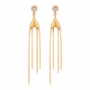 Earrings Gold-Tone Chevron Pattern Crystal Earrings