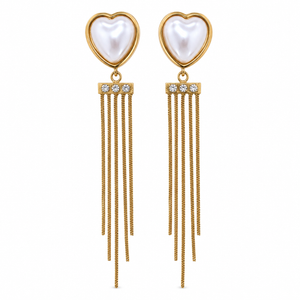 Earrings Gold-Tone V-Shape Geometric Stone Earrings - House of Viya