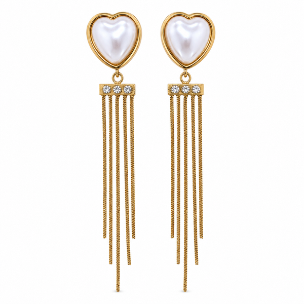 Earrings Gold-Tone V-Shape Geometric Stone Earrings - House of Viya