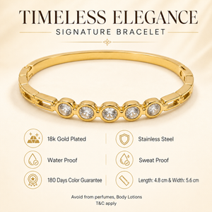 Kadas Gold-Tone Graduated Stone-Studded Slim Kada for Women