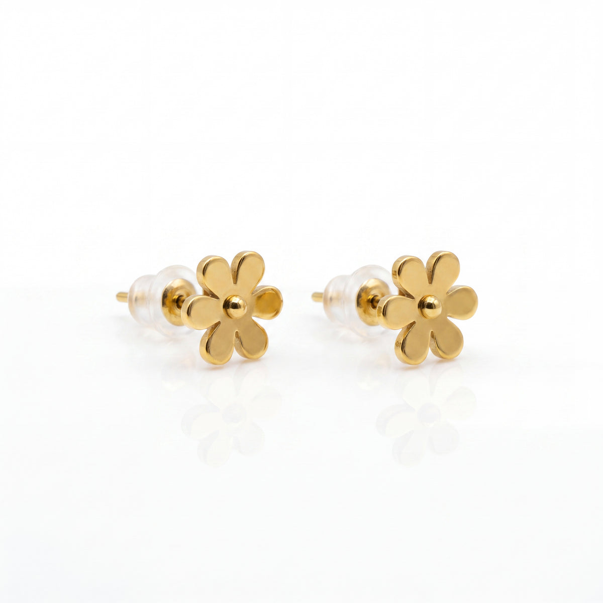 18K Gold Plated Flower Stud Earrings