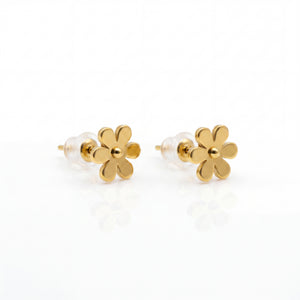 18K Gold Plated Flower Stud Earrings
