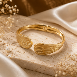 Kadas Gold-Tone Faceted Broad Kada