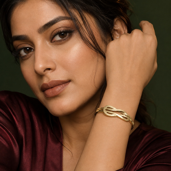 Kadas Gold-Tone Curved Broad Kada