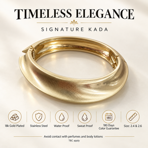 Kadas Gold-Tone Metallic Broad Kada
