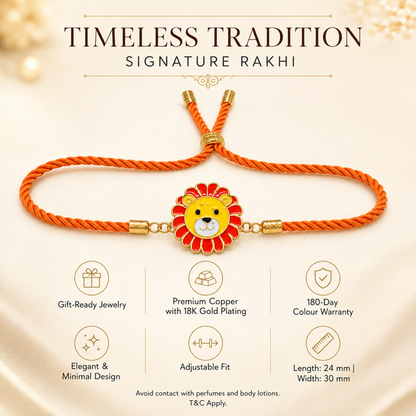 Rakhi Lion Motif Animal Charm Kids Character Rakhi