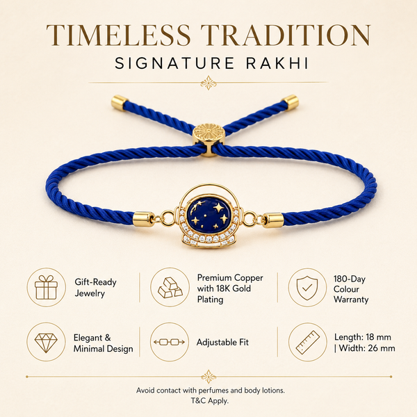 Rakhi Stone-Studded Astronaut Helmet Motif Kids Rakhi