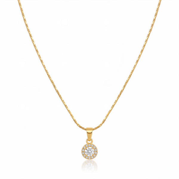 Gold Pear Drop CZ Pendant Chain Anti-Tarnish Necklace