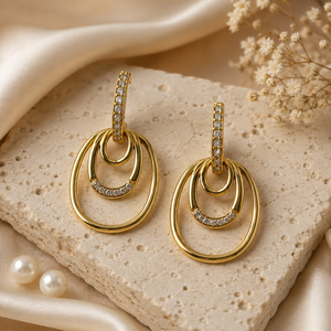 Earrings Gold-Tone Citrine Round Hoop Earrings