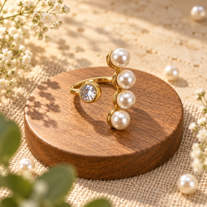 Rings Dual-Tone Polished White Stone Fashion Ring