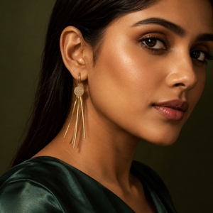 Earrings Gold-Tone Tourmaline Crystal Cluster Earrings - House of Viya