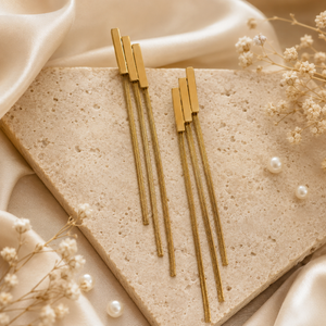 Earrings Gold-Tone Marquise Cluster Stone Earrings - House of Viya