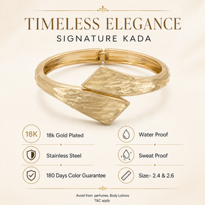 Kadas Gold-Tone Geometric Broad Kada