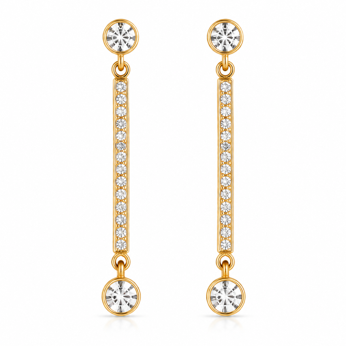 Earrings Gold-Tone Shield Crest Geometric Stone Earrings