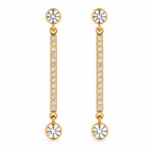 Earrings Gold-Tone Shield Crest Geometric Stone Earrings - House of Viya