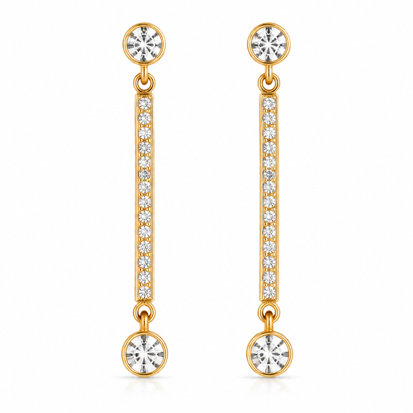 Earrings Gold-Tone Shield Crest Geometric Stone Earrings - House of Viya