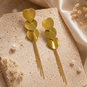 Earrings Gold-Tone Hexagonal Geometric Drop Earrings - House of Viya