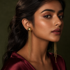 Earrings Gold-Tone Halo Frame Crystal Drop Earrings - House of Viya