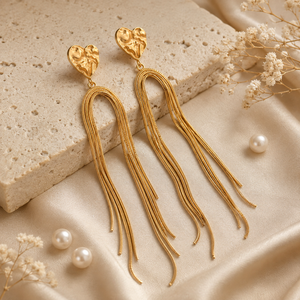 Earrings Gold-Tone Layered Triangle Crystal Earrings - House of Viya