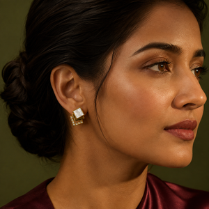 Earrings Gold-Tone Cross Pattern Geometric Drop Earrings - House of Viya