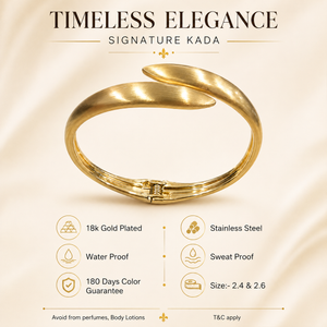 Kadas Gold-Tone Chiseled Broad Kada