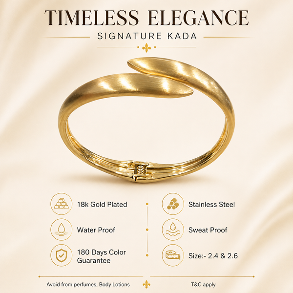 Kadas Gold-Tone Chiseled Broad Kada