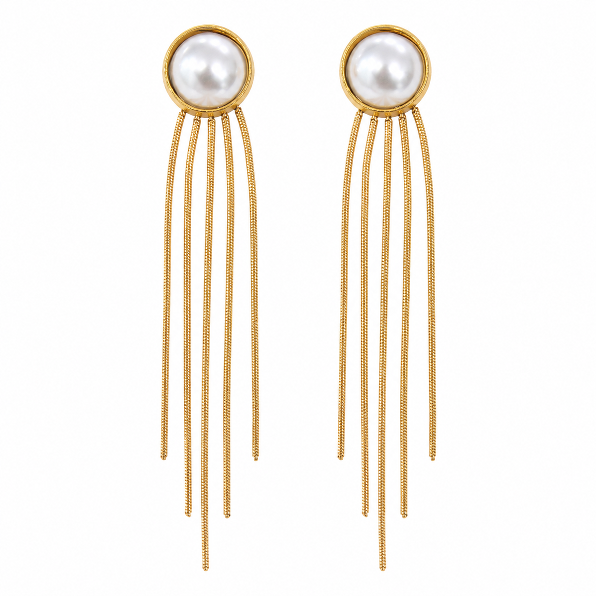 Earrings Gold-Tone Pentagon Shaped Crystal Earrings