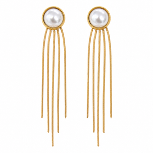 Earrings Gold-Tone Pentagon Shaped Crystal Earrings - House of Viya