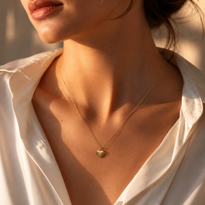 Chain 18K Gold-Plated Delicate Chain with Mini Heart Pendant - House of Viya