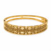 Kadas Gold-Tone Geometric Engraved Pattern Kada Bangle for Women