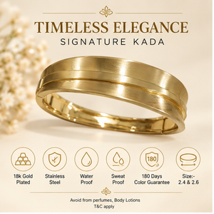 Kadas Gold-Tone Polished Broad Kada