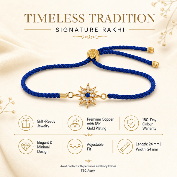 Rakhi Stone-Studded Starburst Motif Charm Rakhi