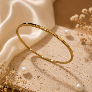 Kadas Gold-Tone Vertical Grooved Textured Kada Bangle for Women