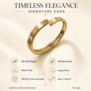 Kadas Gold-Tone Hammered Broad Kada