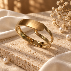 Kadas Gold-Tone Angular Broad Kada