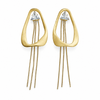 Earrings Gold-Tone Parallel Bar Linear Stone Earrings