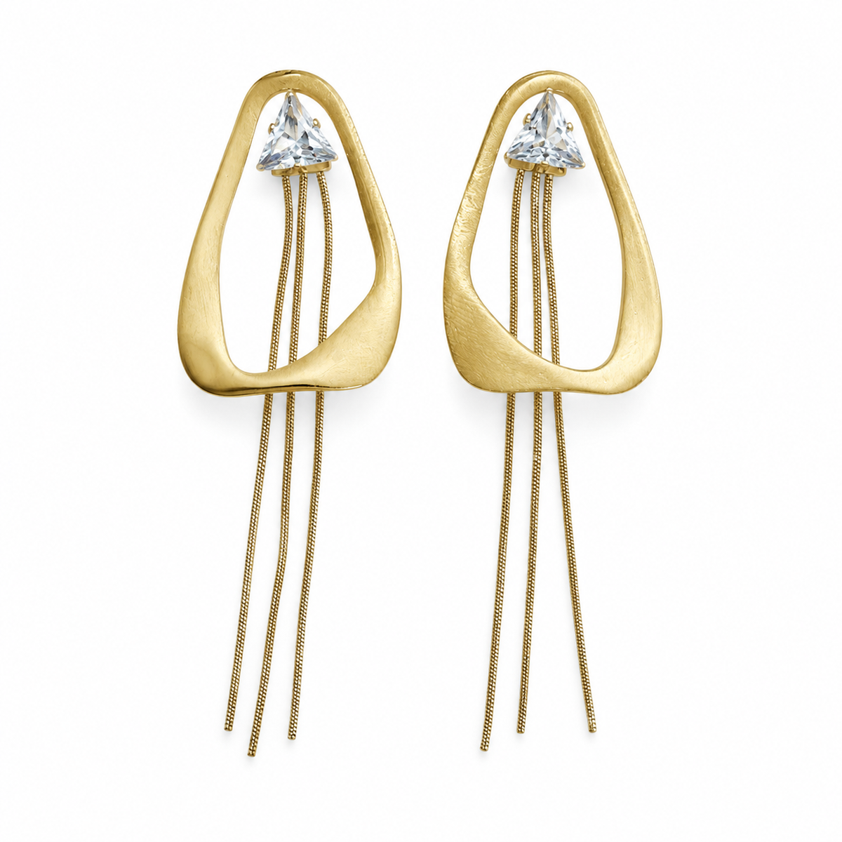 Earrings Gold-Tone Parallel Bar Linear Stone Earrings