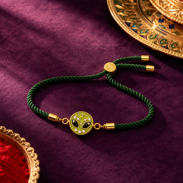 Rakhi Stone-Studded Alien Motif Character Rakhi