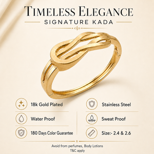 Kadas Gold-Tone Curved Broad Kada