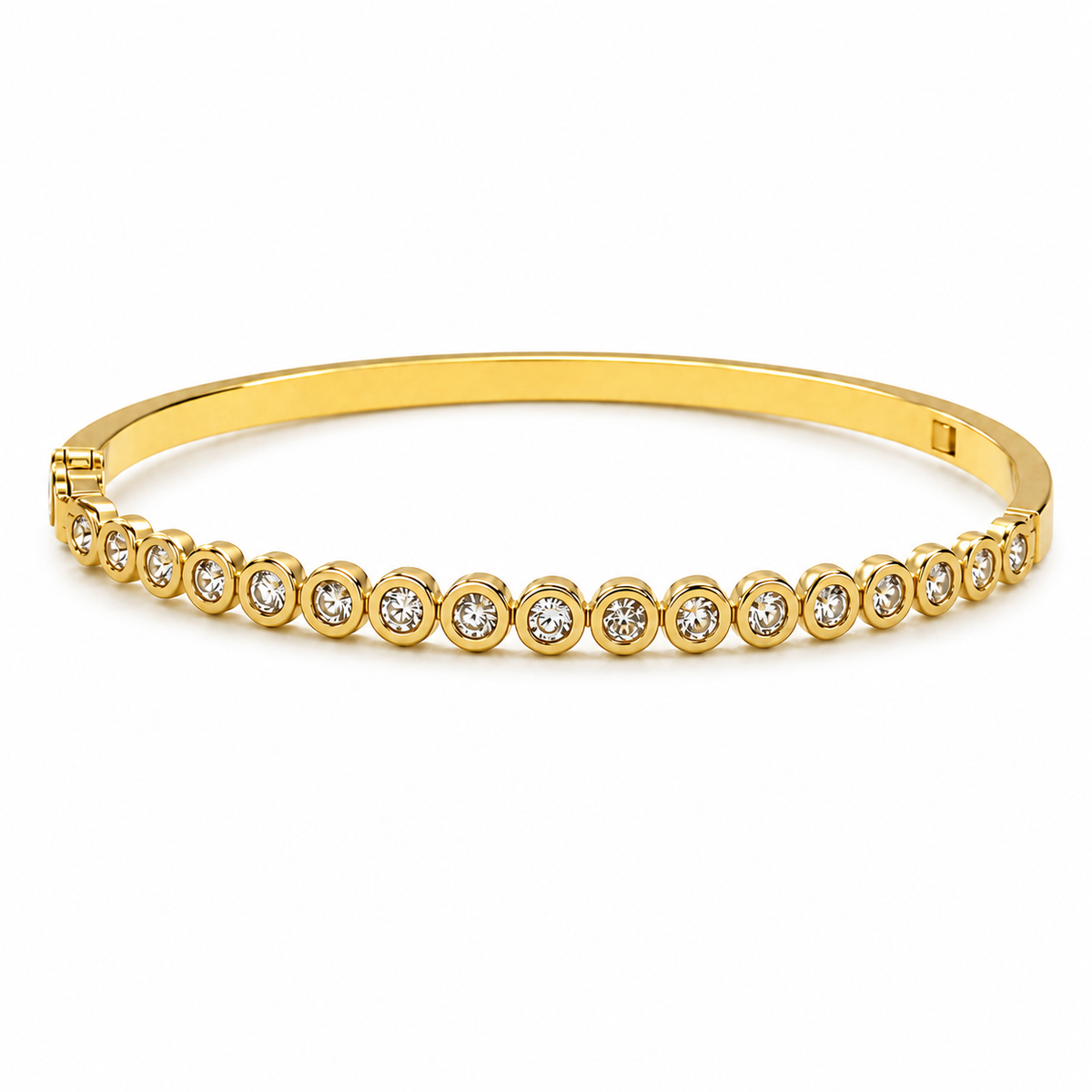 Kadas Gold-Tone Beaded Stone-Studded Slim Kada for Women