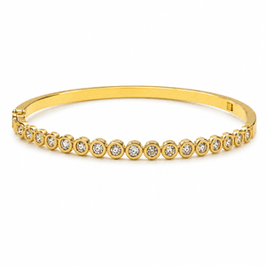 Kadas Gold-Tone Beaded Stone-Studded Slim Kada for Women